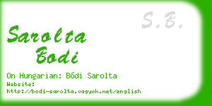 sarolta bodi business card
